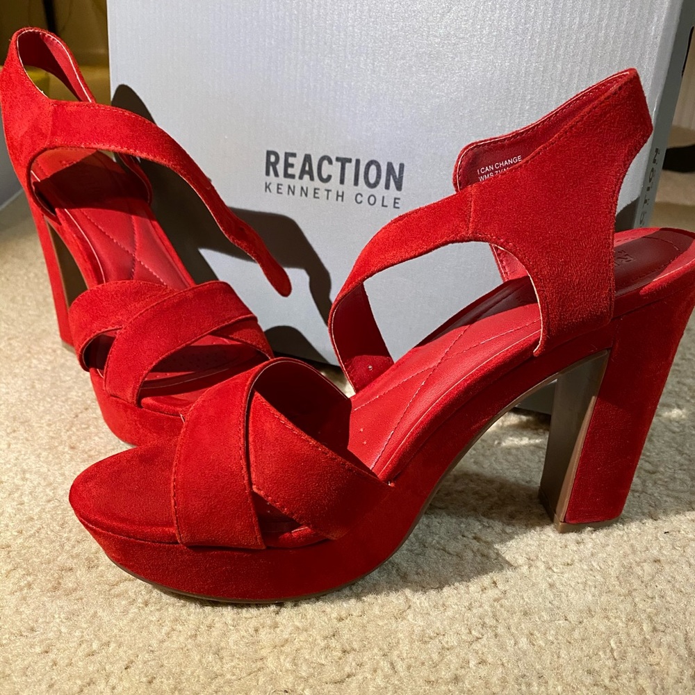 Reaction Kenneth Cole Red Suede leather heels